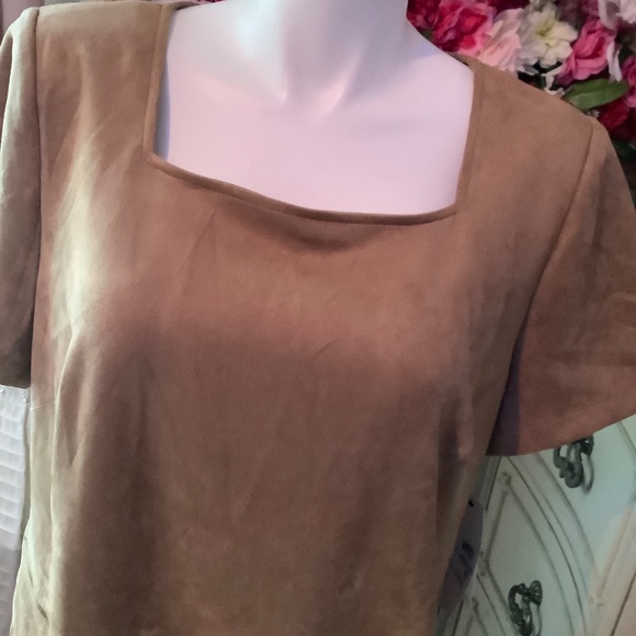 Calvin Klein plus size 20 dress brown faux suede - Picture 2 of 4